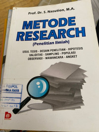 Image of METODE RESEARCH (PENELITIAN ILMIAH)